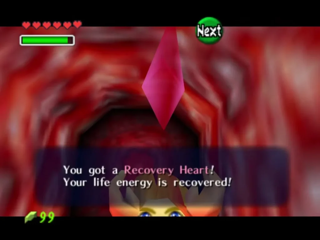 The You got a Recovery Heart box in the red tunnel, with the pink heart above Link The You got a Recovery Heart box in the red tunnel, with the pink heart above Link