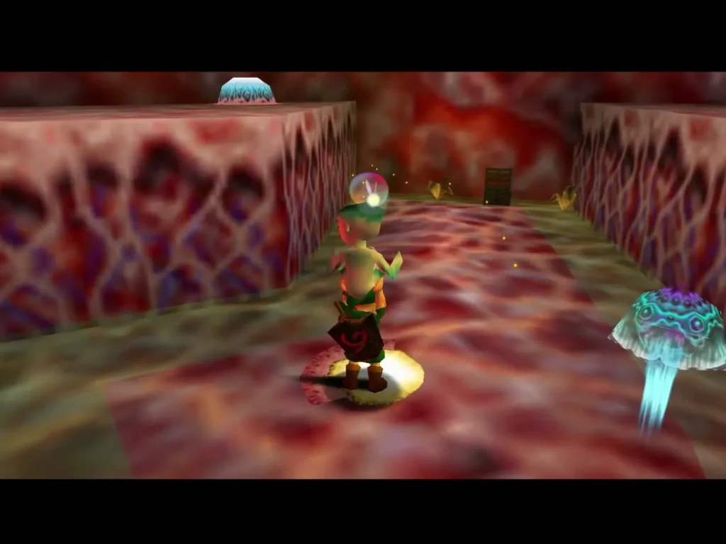 Ruto standing on a glowing pad in a red hall Ruto standing on a glowing pad in a red hall
