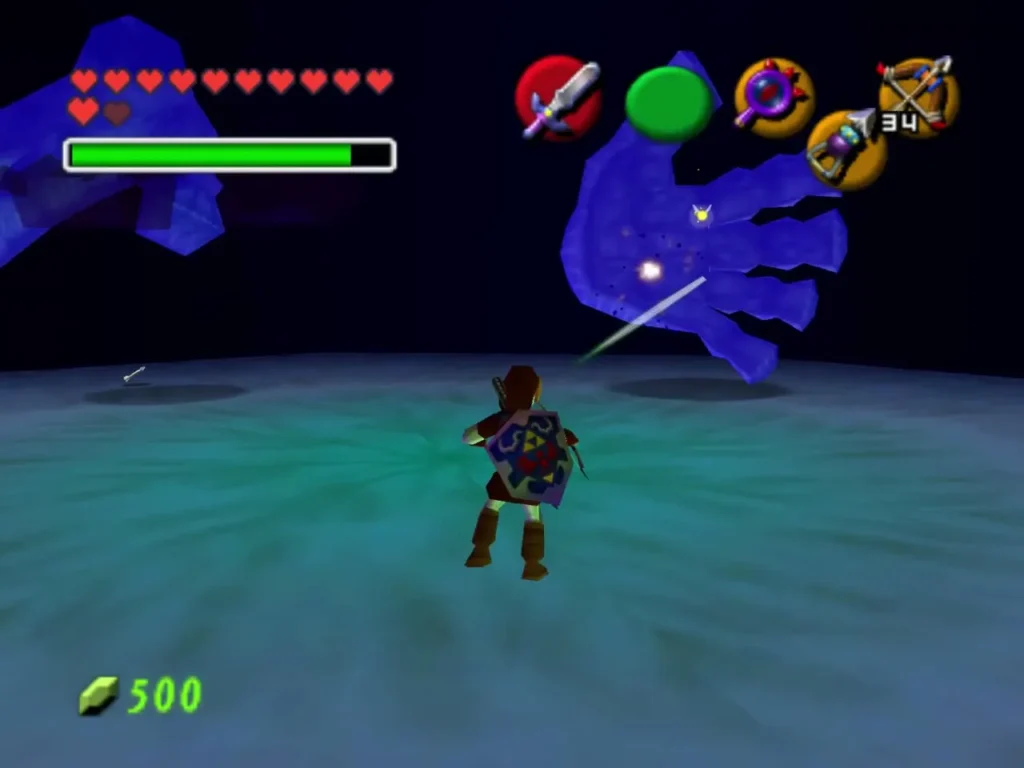 Fairy arrow flying toward a blue Bongo Bongo hand over the drum