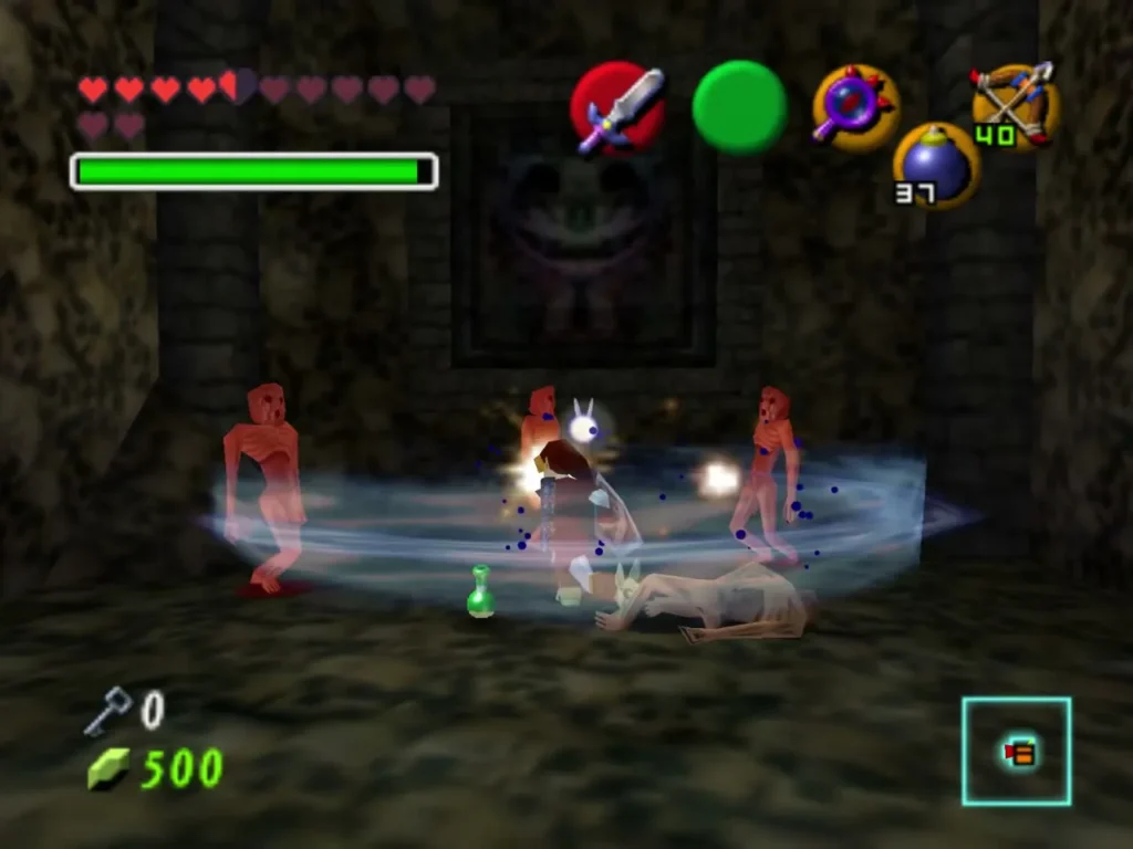 Light from Sun's Song freezing Redeads in a Shadow Temple room