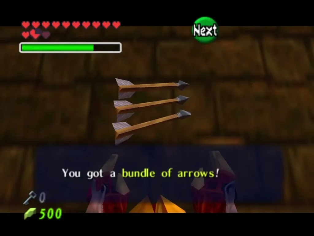 Bundle of arrows held up with the You got a bundle of arrows message box Bundle of arrows held up with the You got a bundle of arrows message box
