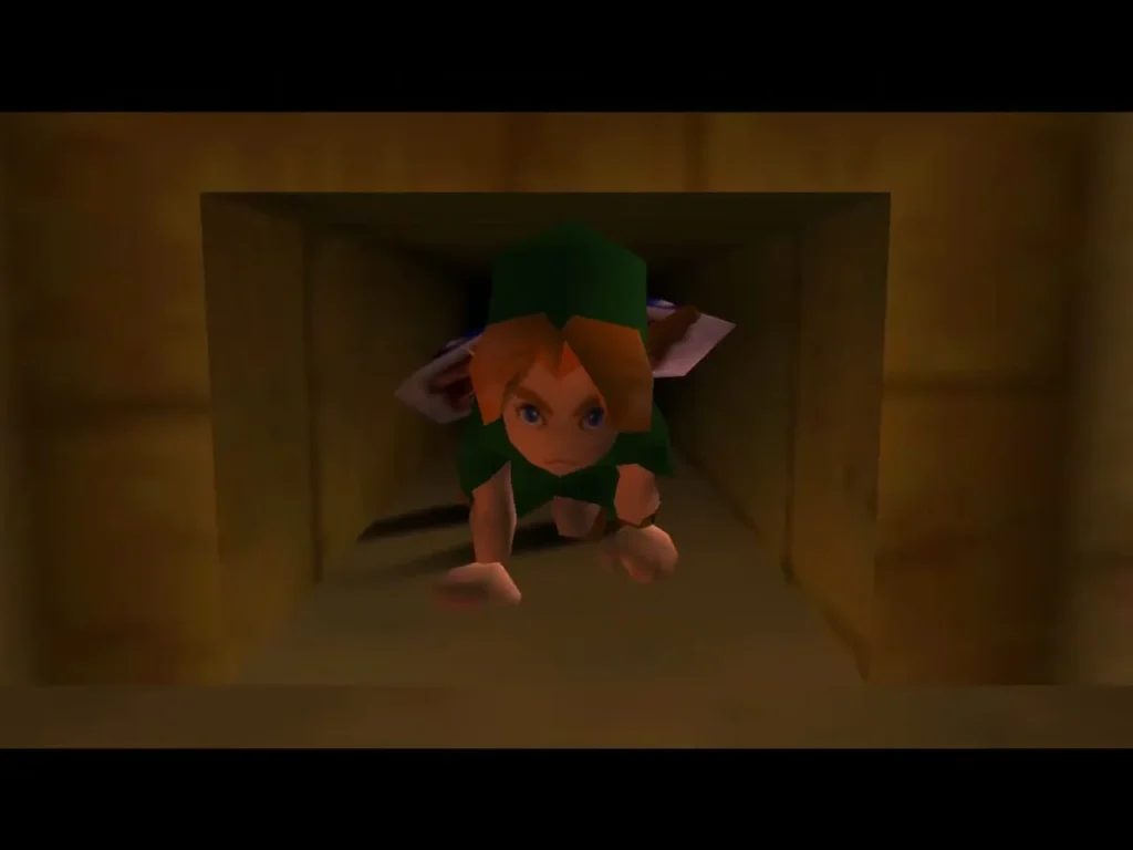Child Link crawling through the narrow tunnel of the crawl hole Child Link crawling through the narrow tunnel of the crawl hole