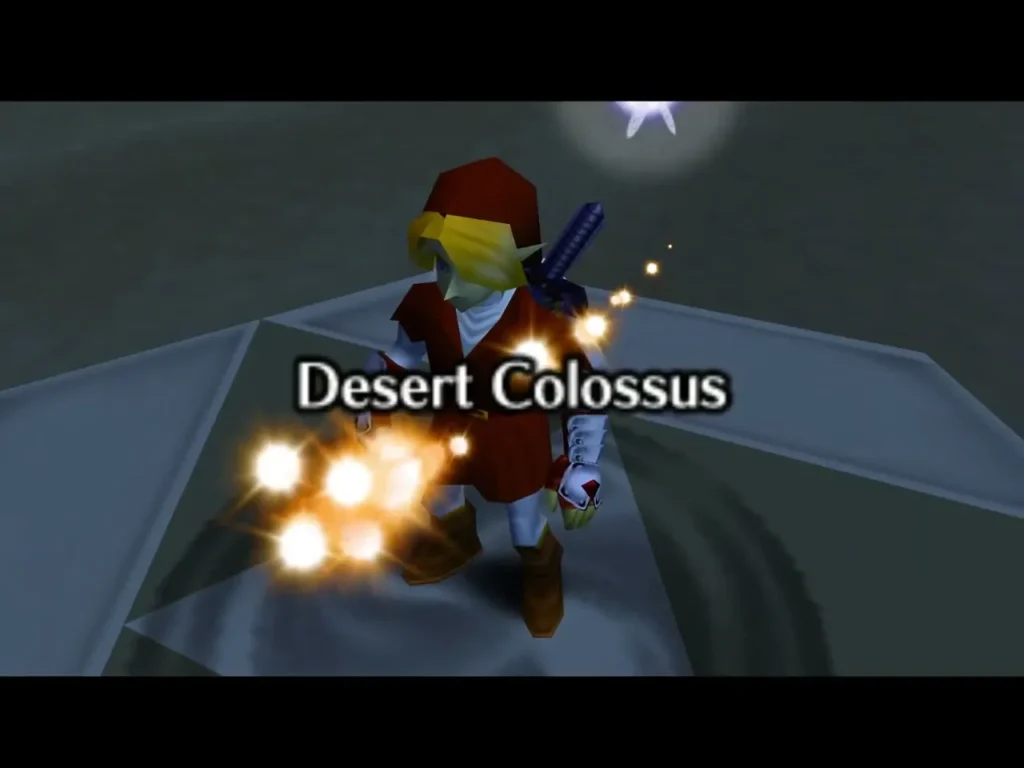 Adult Link arriving at the Desert Colossus after the Requiem of Spirit warp Adult Link arriving at the Desert Colossus after the Requiem of Spirit warp