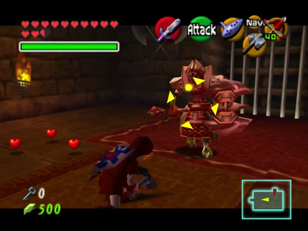 Iron Knuckle fight in the Spirit Temple, with hearts scattered on the floor Iron Knuckle fight in the Spirit Temple, with hearts scattered on the floor
