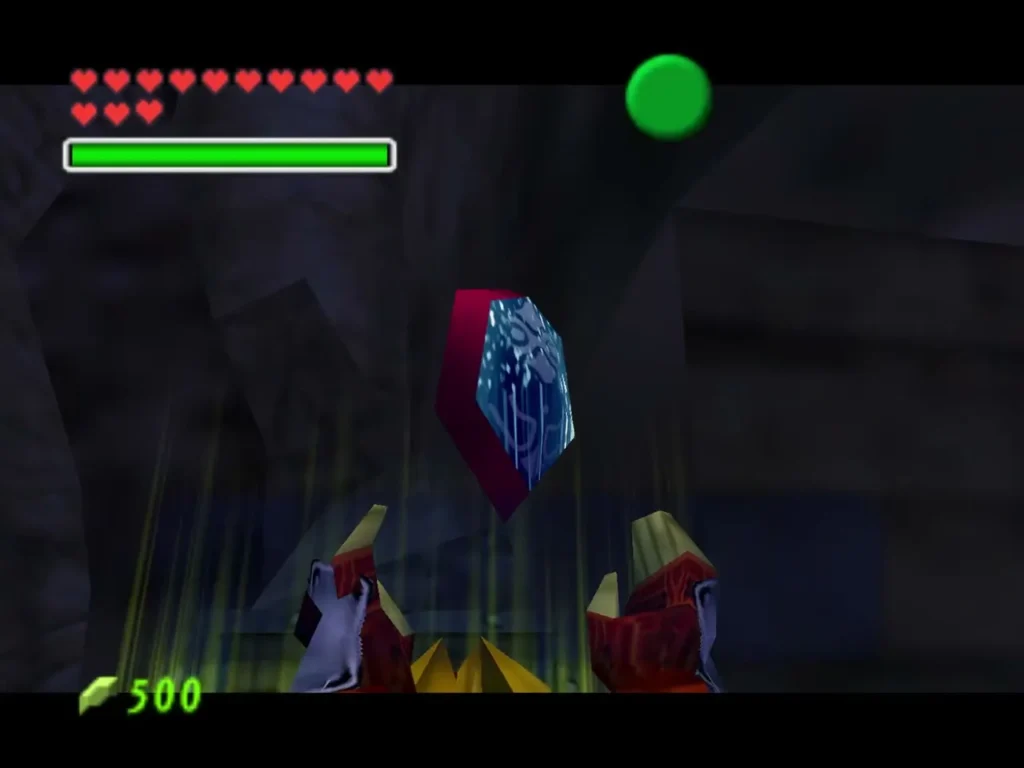 The Mirror Shield rising from a chest in the Spirit Temple The Mirror Shield rising from a chest in the Spirit Temple