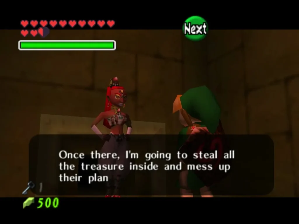 Nabooru explaining that she plans to steal the treasure inside Nabooru explaining that she plans to steal the treasure inside