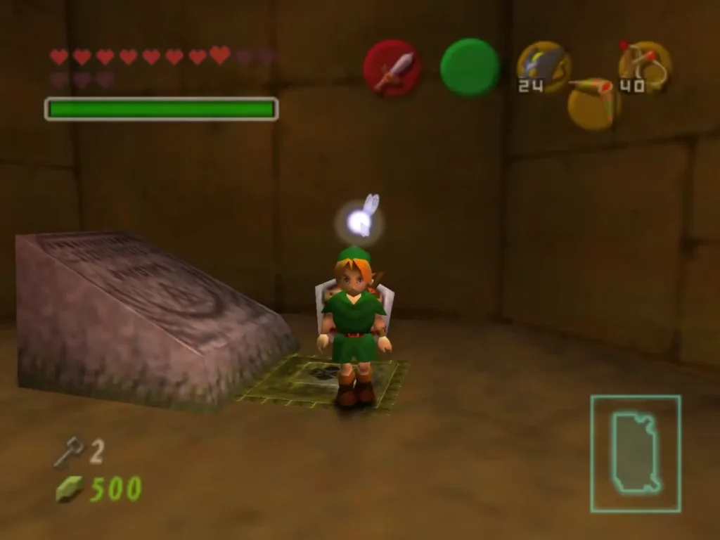Child Link on a green rug with the Small Key counter at two Child Link on a green rug with the Small Key counter at two