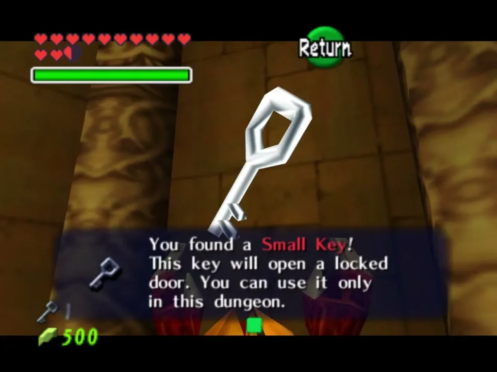 Small Key item message after shooting the eye in the Spirit Temple Small Key item message after shooting the eye in the Spirit Temple