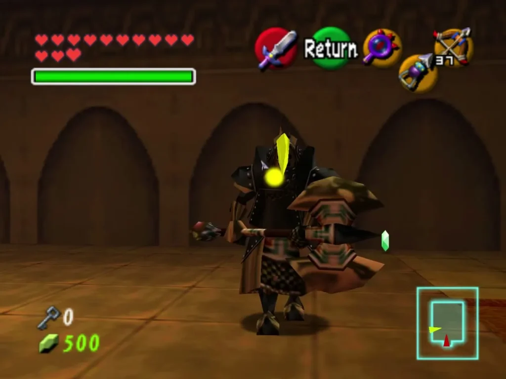 An Iron Knuckle stands in an arched hall of the Spirit Temple An Iron Knuckle stands in an arched hall of the Spirit Temple