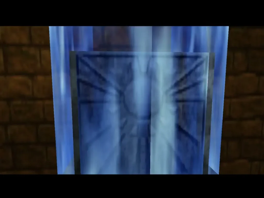 A Time block shimmering blue in the Spirit Temple after the Song of Time A Time block shimmering blue in the Spirit Temple after the Song of Time