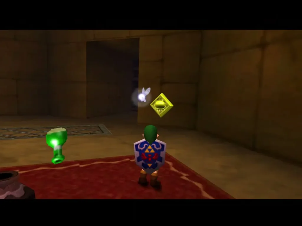 Yellow eye switch floating in the room beside Link Yellow eye switch floating in the room beside Link