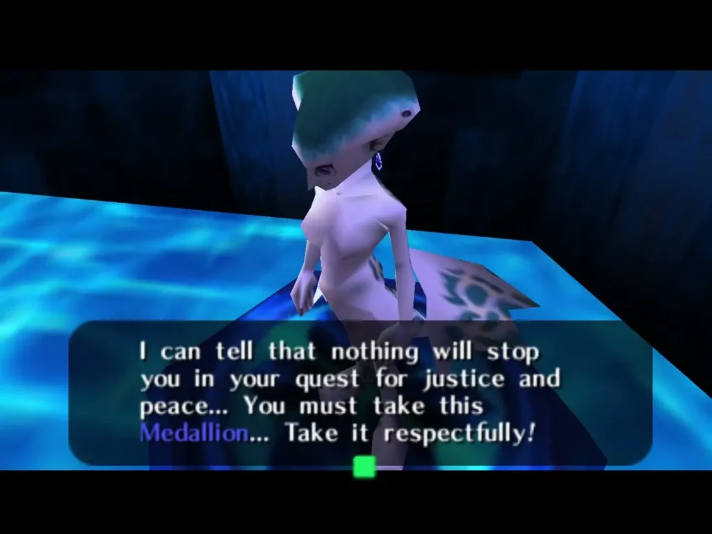 Ruto in the water chamber speaking the full medallion dialogue Ruto in the water chamber speaking the full medallion dialogue