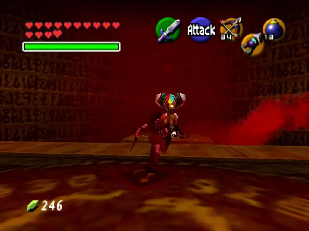 Twinrova dissolving into red smoke after Link defeats the sisters Twinrova dissolving into red smoke after Link defeats the sisters