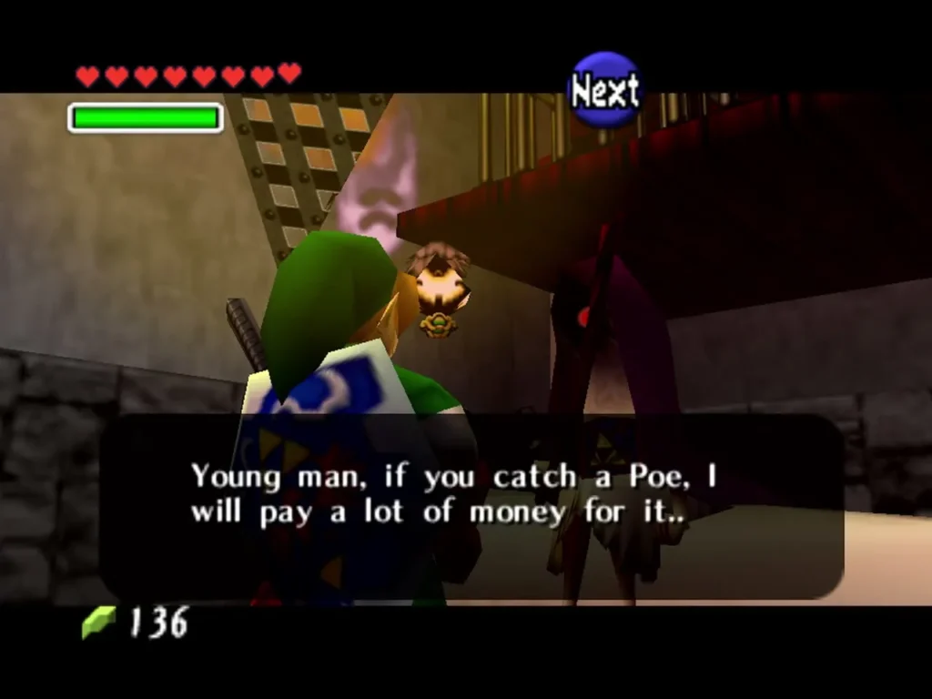 The Poe Collector telling Link he will pay a lot for caught Poes The Poe Collector telling Link he will pay a lot for caught Poes
