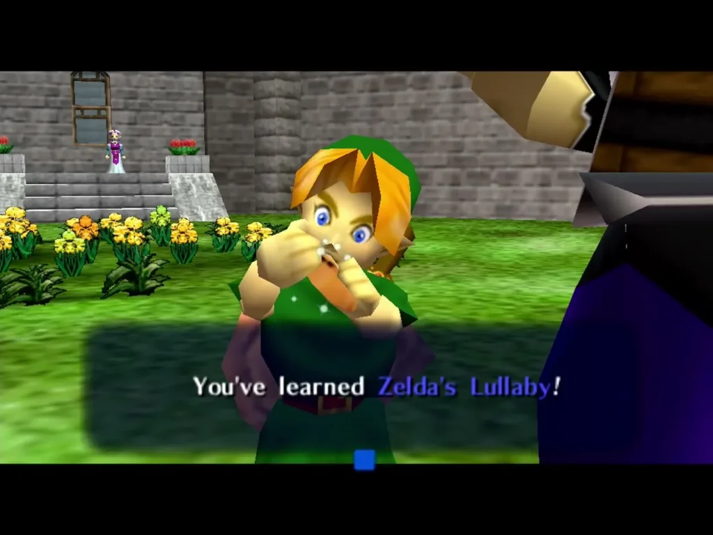 Child Link with the You've learned Zelda's Lullaby message box