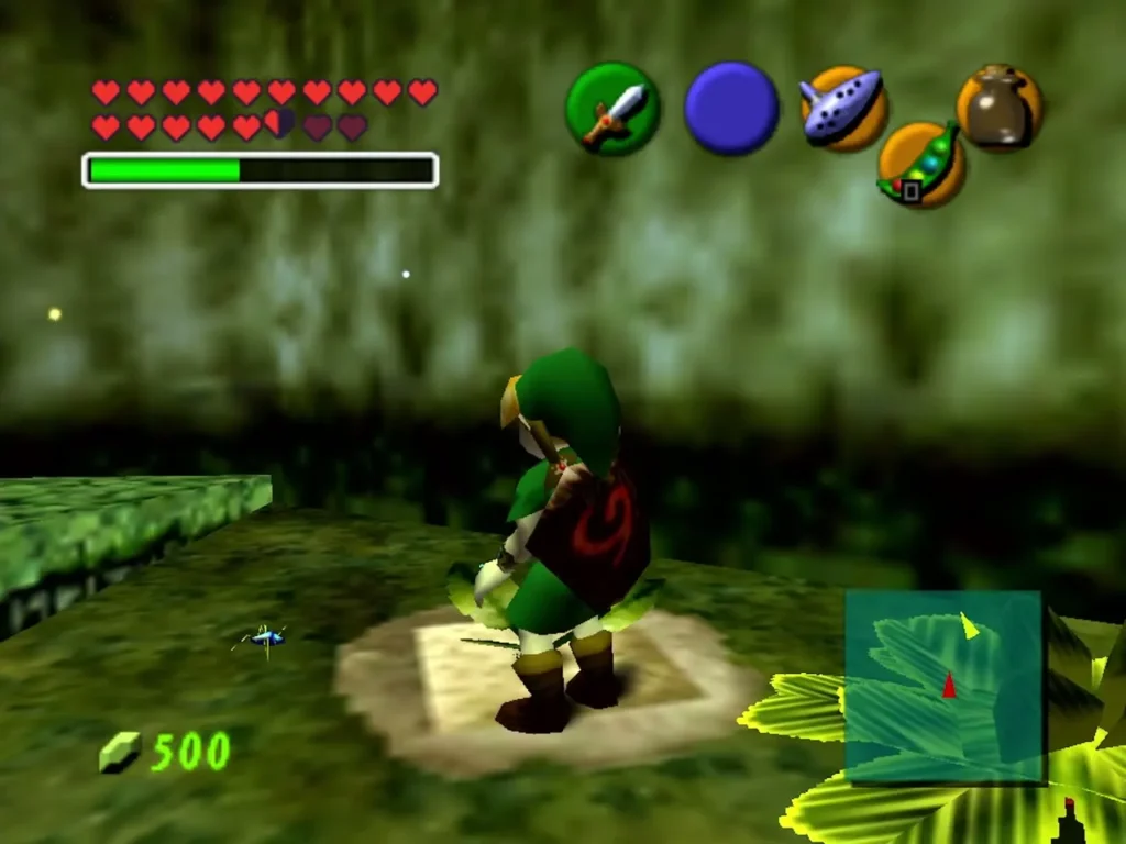 Child Link standing on the soil patch next to the grown plant with a bug scuttling beside it Child Link standing on the soil patch next to the grown plant with a bug scuttling beside it