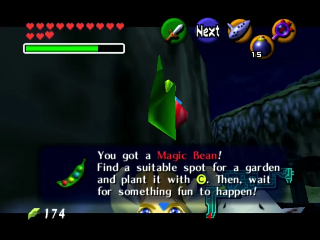 You got a Magic Bean message box over a dark cliff at night You got a Magic Bean message box over a dark cliff at night