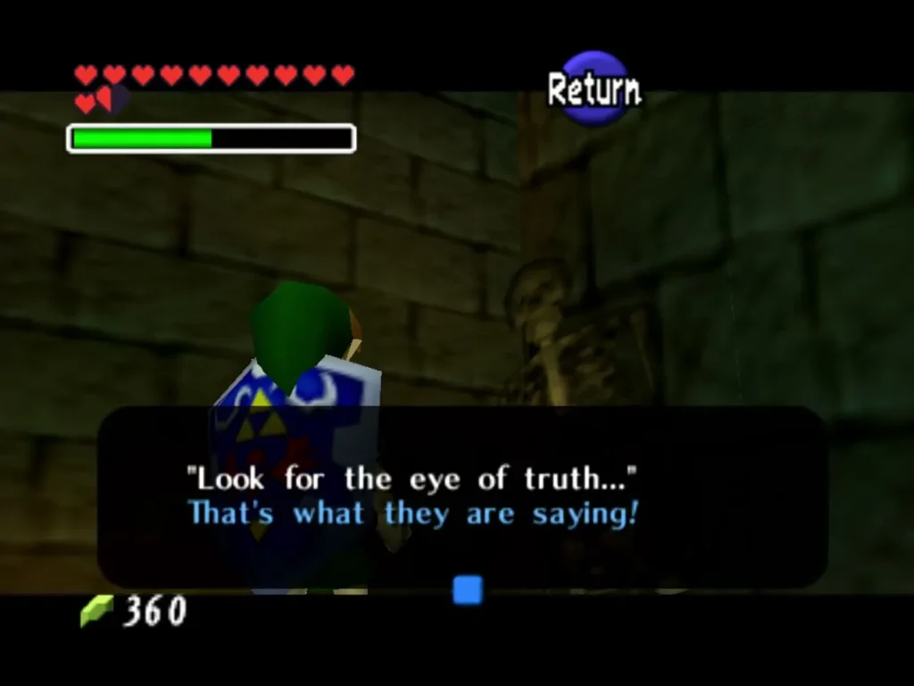 Navi box reads Look for the eye of truth beside the skeleton