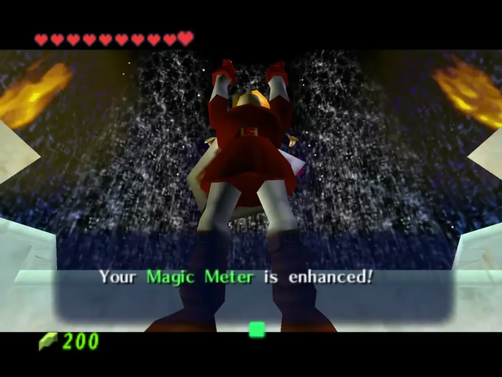 The message that Link's Magic Meter is enhanced after the Great Fairy's blessing The message that Link's Magic Meter is enhanced after the Great Fairy's blessing