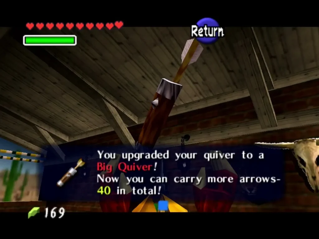 Box announcing the Big Quiver upgrade after a Shooting Gallery win Box announcing the Big Quiver upgrade after a Shooting Gallery win