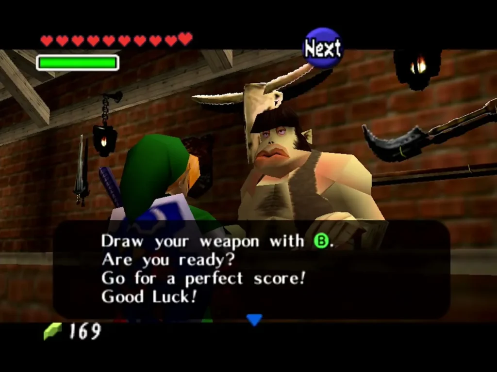 Shooting Gallery owner telling Link to go for a perfect score Shooting Gallery owner telling Link to go for a perfect score