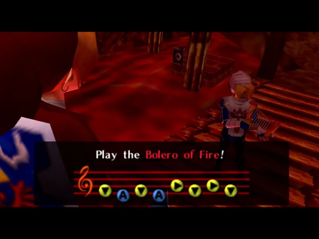 The Play the Bolero of Fire prompt with the notes on the staff The Play the Bolero of Fire prompt with the notes on the staff
