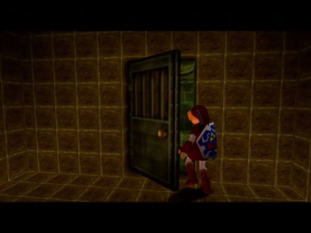 Link walking through an open door after the Flare Dancer fight Link walking through an open door after the Flare Dancer fight