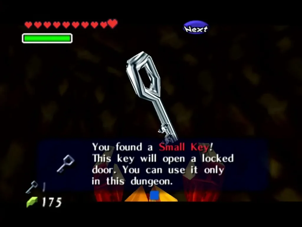 Link holding up Small Key 2 with its name box Link holding up Small Key 2 with its name box