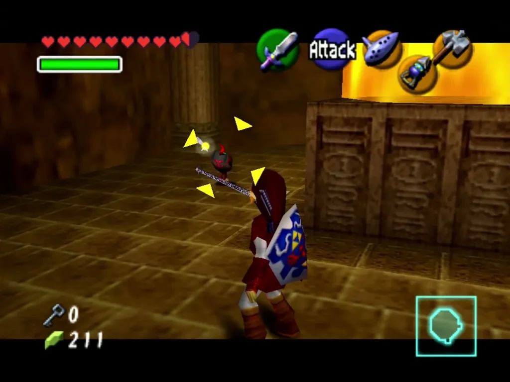 Link striking the Flare Dancer body with his sword Link striking the Flare Dancer body with his sword