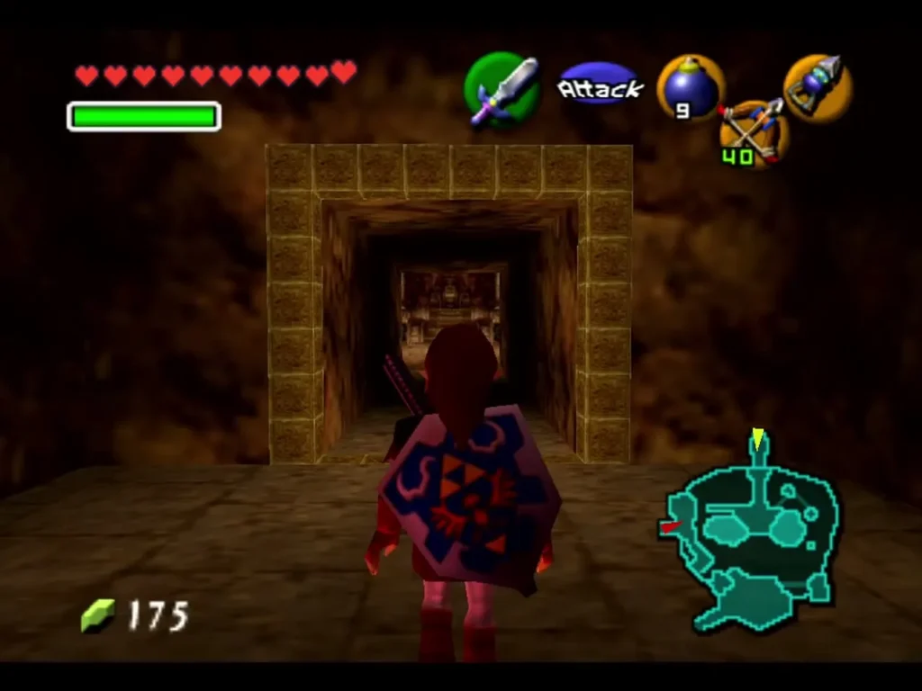 Link walking toward the Fire Temple entrance door Link walking toward the Fire Temple entrance door
