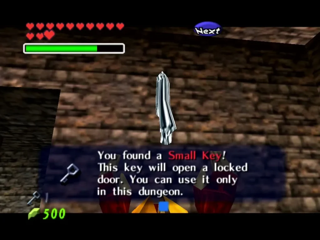 Message box announcing a Small Key found in the Gerudo Fortress dungeon Message box announcing a Small Key found in the Gerudo Fortress dungeon