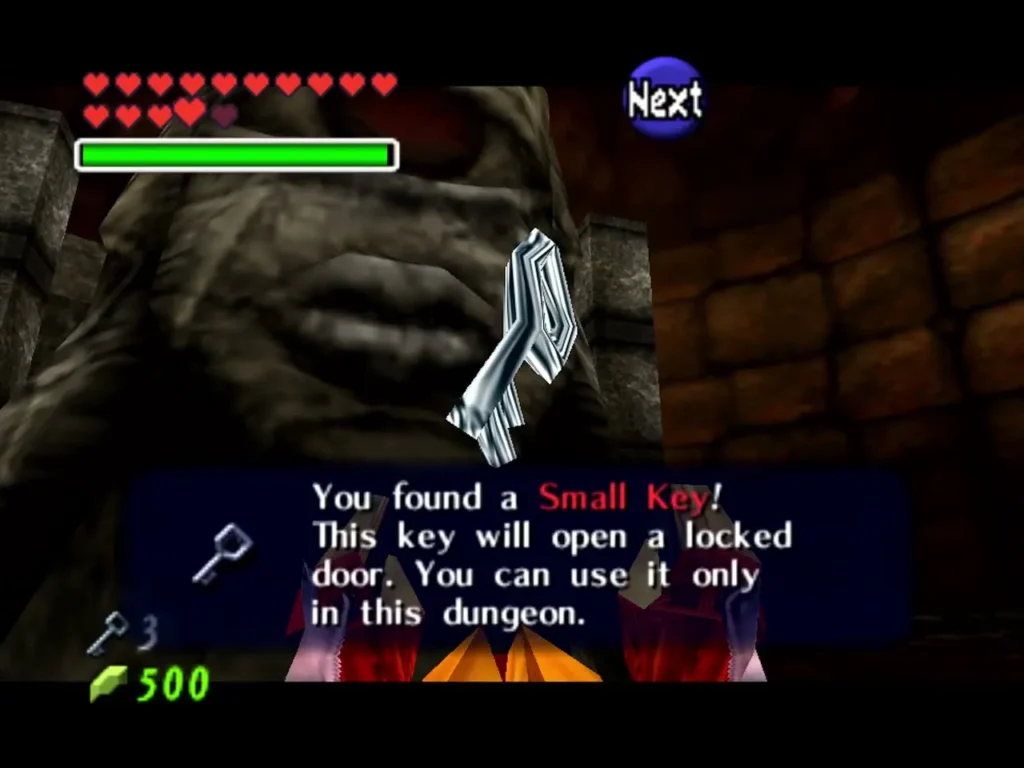 Small Key 3 with the complete You found a Small Key message box Small Key 3 with the complete You found a Small Key message box