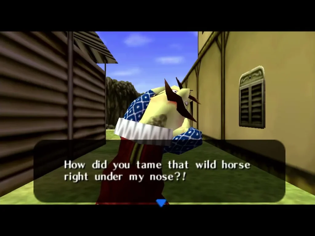 Ingo asking how Link tamed the wild horse right under his nose