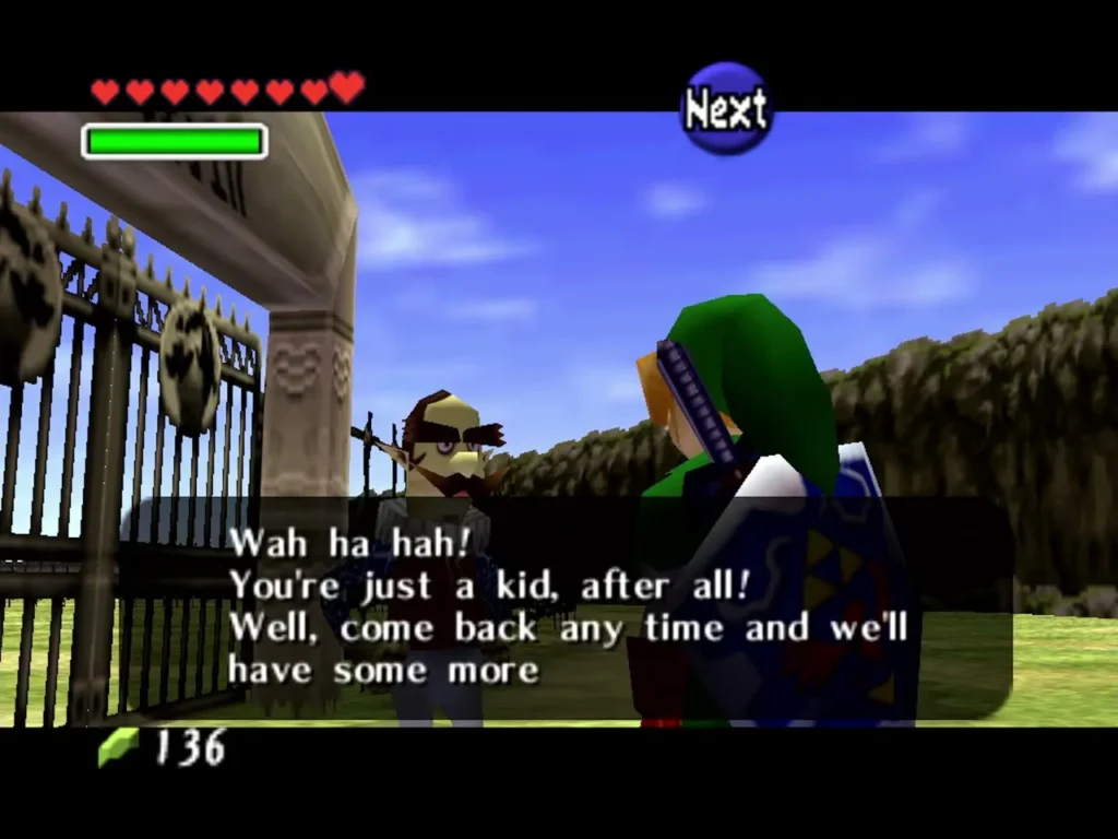 Ingo telling Link he is just a kid and to come back for more