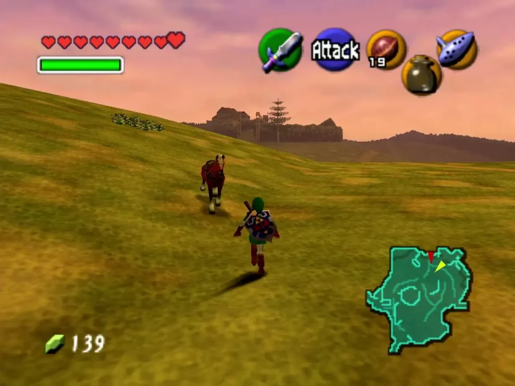 Epona galloping toward Link across the Field Epona galloping toward Link across the Field