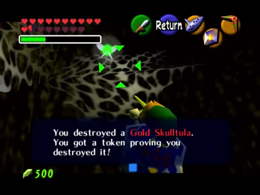 Message box reading You got a token proving you destroyed it after a Gold Skulltula Message box reading You got a token proving you destroyed it after a Gold Skulltula