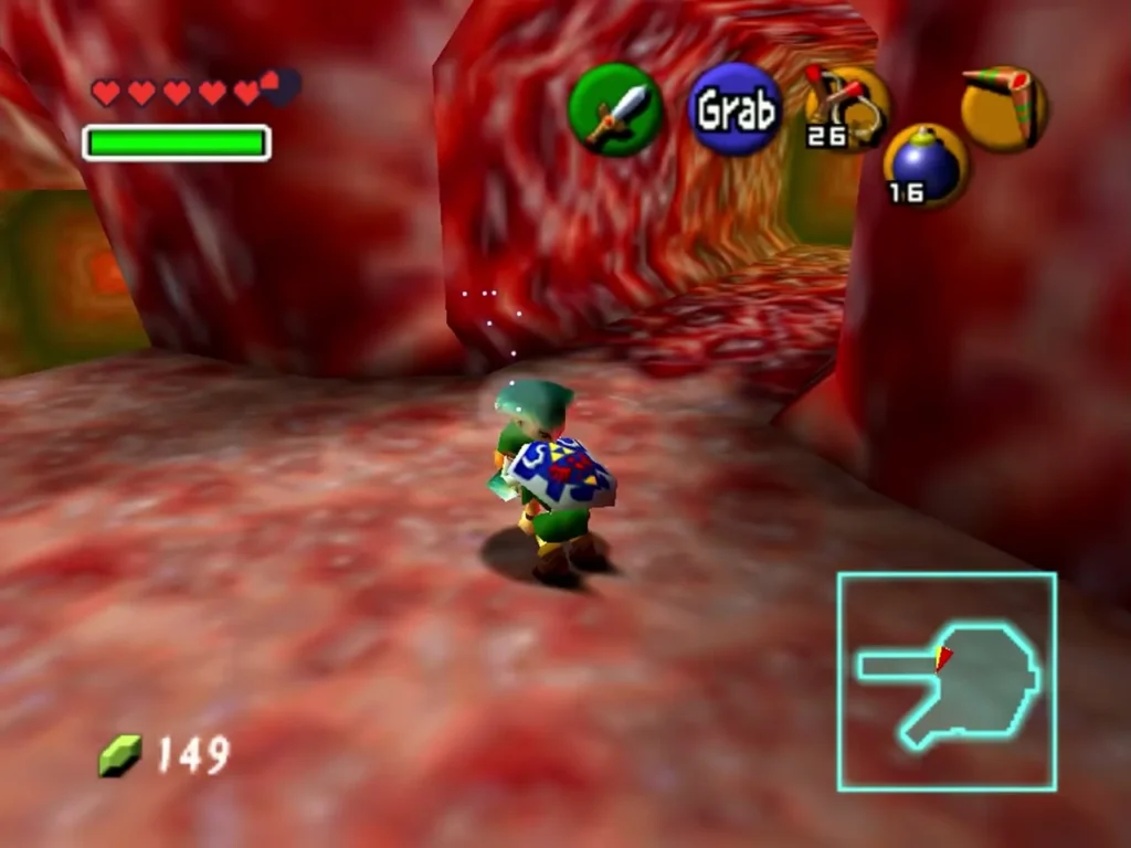 Link grabbing Princess Ruto again in a red passage