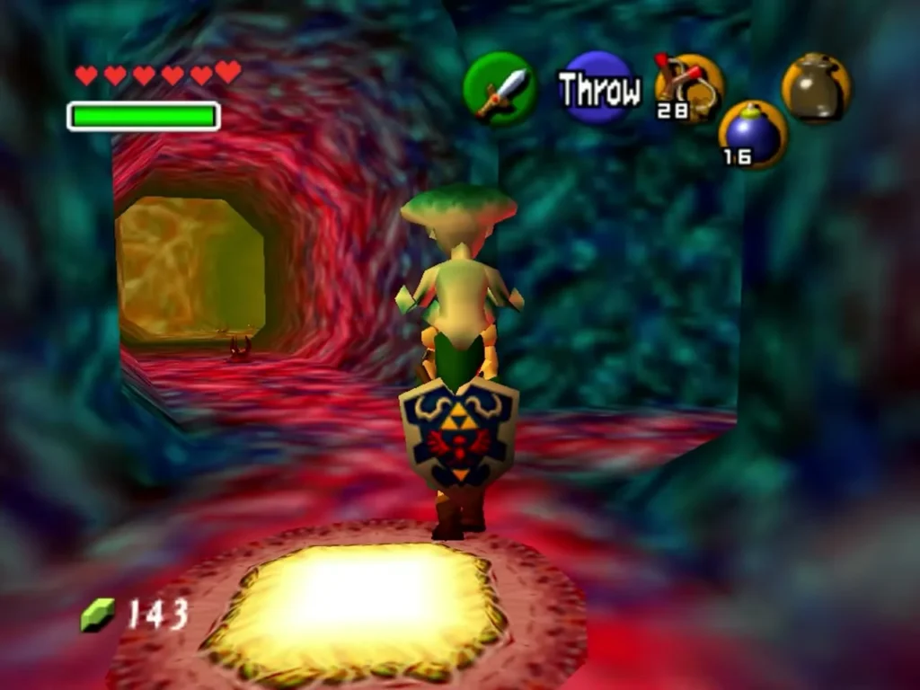 Link holding Princess Ruto overhead on a glowing yellow pad