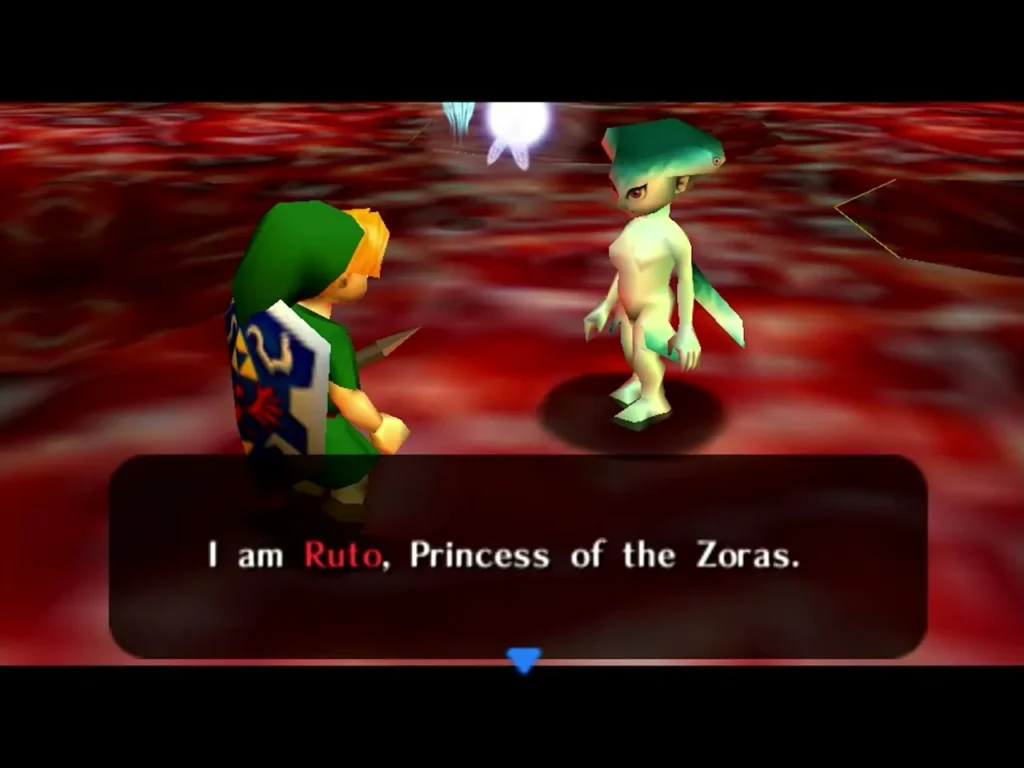 Princess Ruto introducing herself to Link in the red tunnel