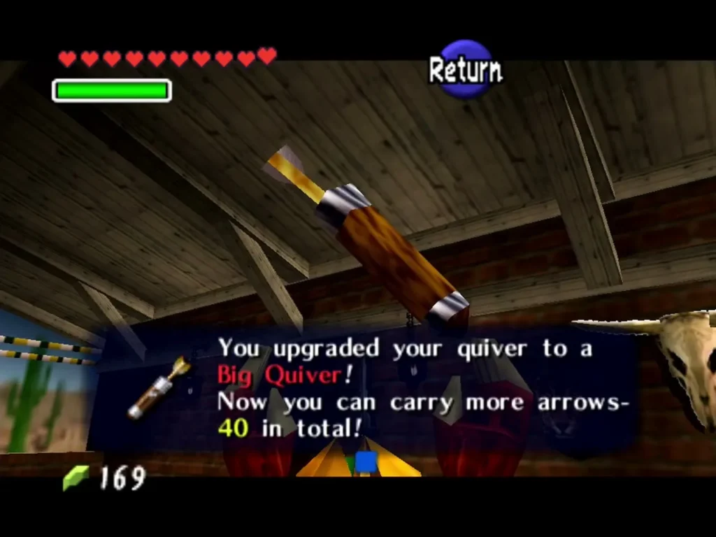 Big Quiver box after winning the Shooting Gallery, quiver upgraded to 40 arrows Big Quiver box after winning the Shooting Gallery, quiver upgraded to 40 arrows