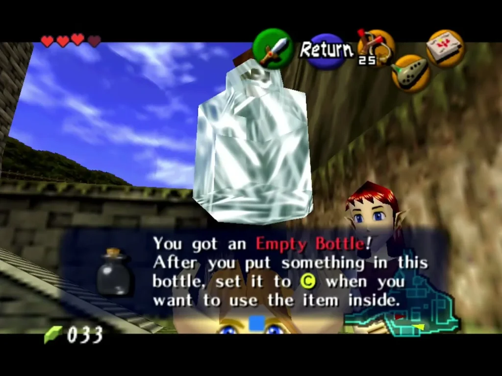 Link holding up the Empty Bottle with the You got an Empty Bottle box Link holding up the Empty Bottle with the You got an Empty Bottle box