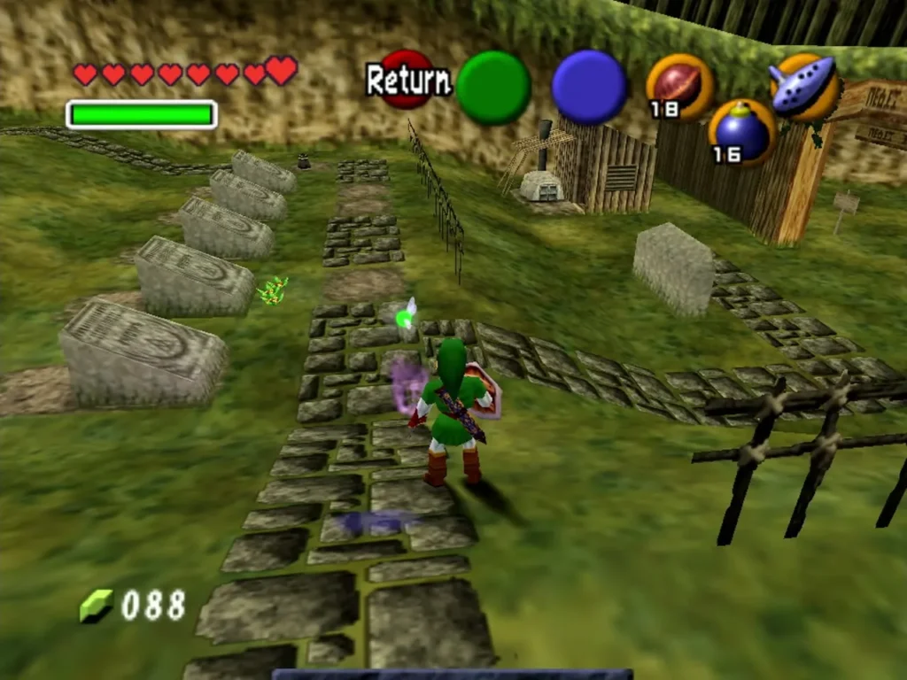 Child Link beside the soft soil in the Graveyard where a bean sprout grows by the ledge Child Link beside the soft soil in the Graveyard where a bean sprout grows by the ledge