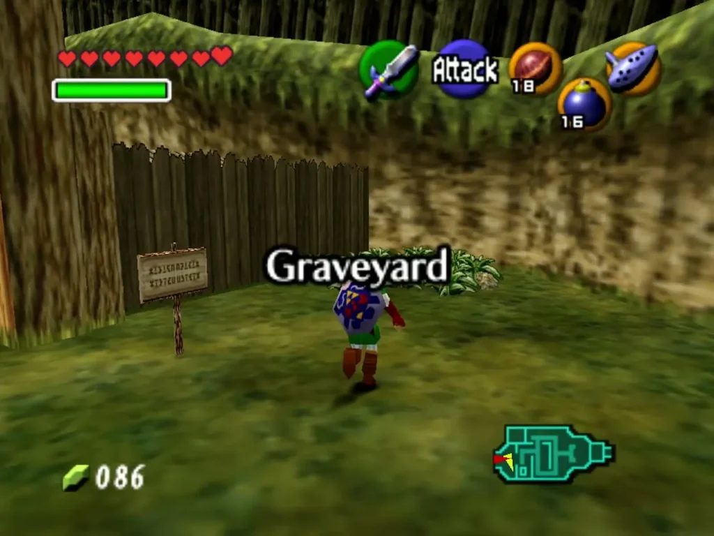 Path into the Kakariko Graveyard with its name Link Path into the Kakariko Graveyard with its name Link