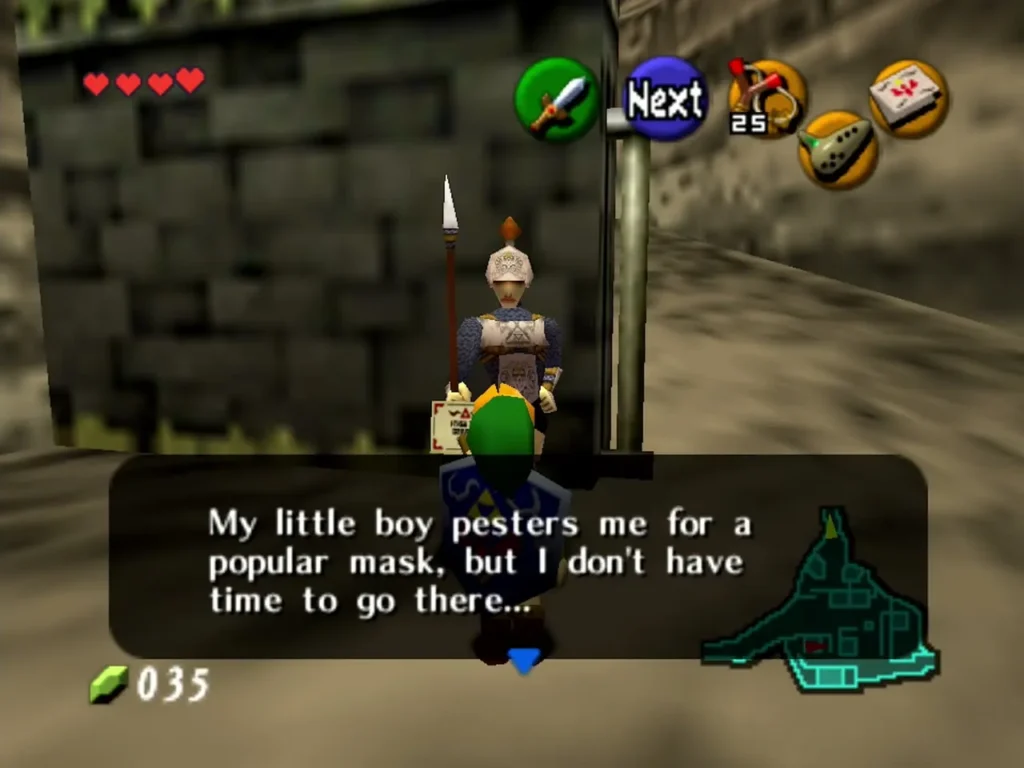 Kakariko gate guard saying his little boy pesters him for a popular mask Kakariko gate guard saying his little boy pesters him for a popular mask