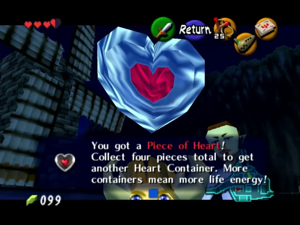 Piece of Heart reward box after talking to the roof man in Kakariko at night Piece of Heart reward box after talking to the roof man in Kakariko at night