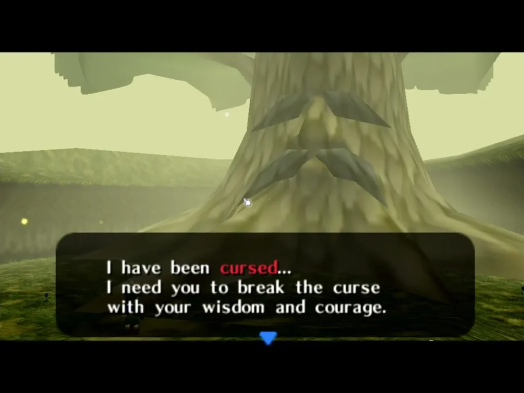 Great Deku Tree explaining that he has been cursed Great Deku Tree explaining that he has been cursed
