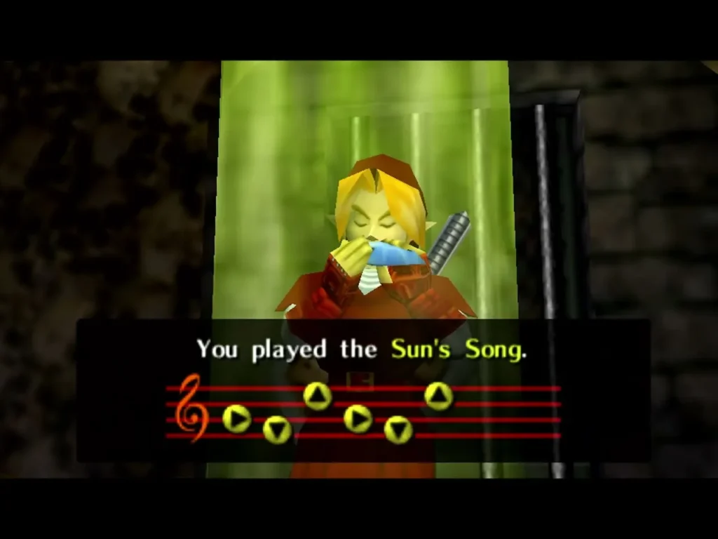 Link playing Sun's Song with the You played box Link playing Sun's Song with the You played box