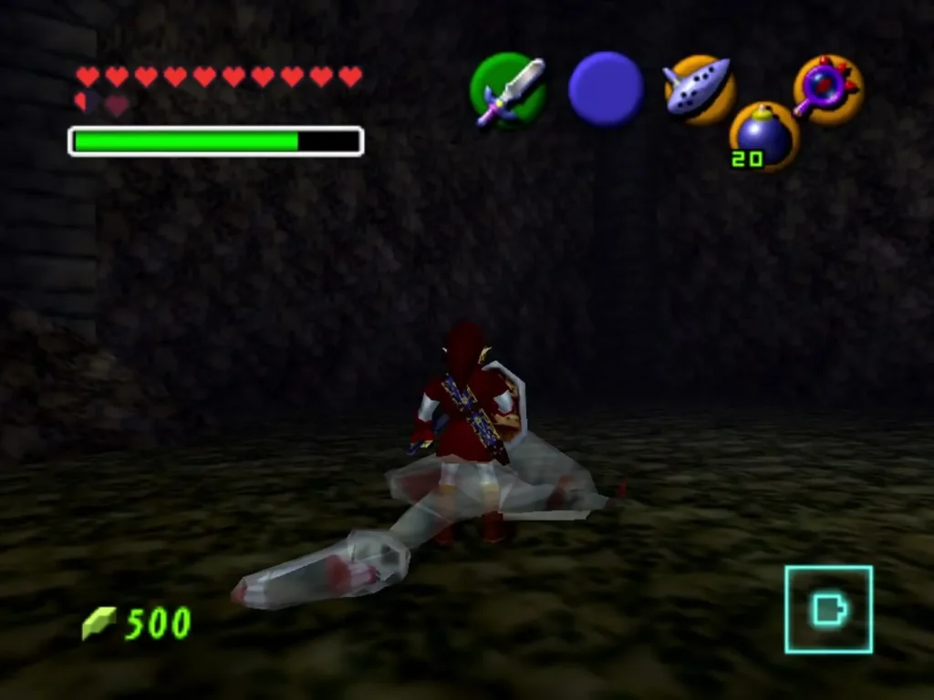 The Dead Hand body collapsing and fading into the floor as Link stands over it The Dead Hand body collapsing and fading into the floor as Link stands over it