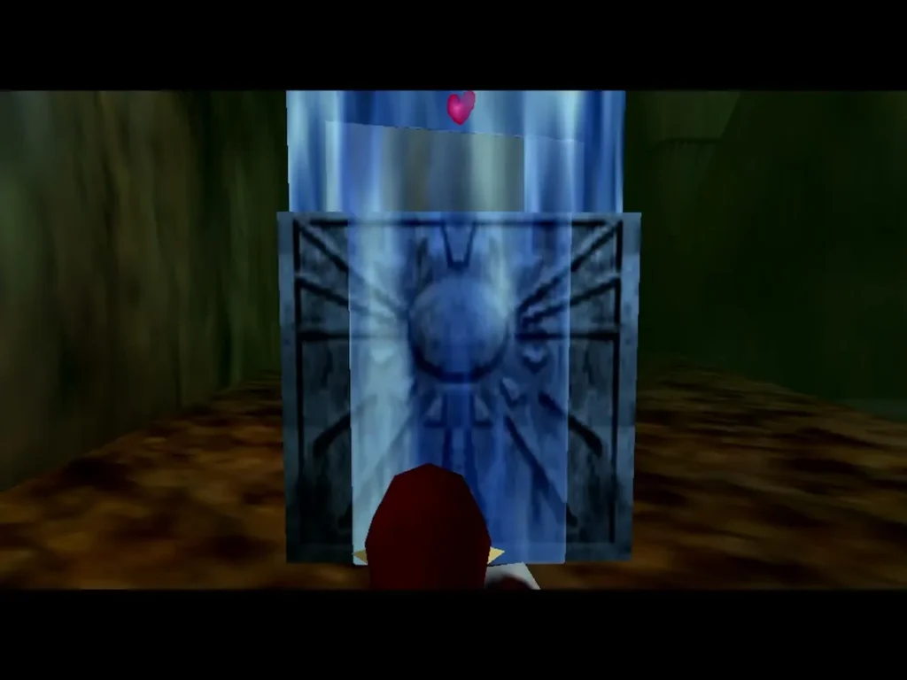 Song of Time glowing on a block with a Recovery Heart above Song of Time glowing on a block with a Recovery Heart above