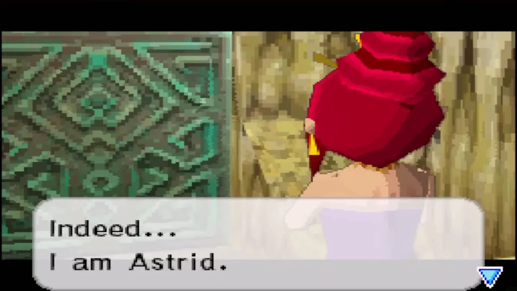 Astrid, the red-haired fortune teller, introduces herself Astrid, the red-haired fortune teller, introduces herself